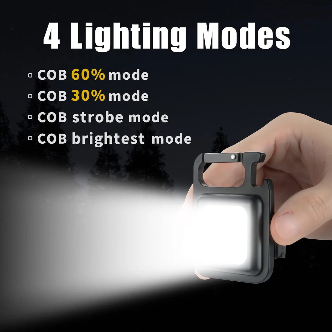 Compact Illuminator: USB Rechargeable Keychain Flashlight with Powerful Magnet - Your Versatile Outdoor Companion