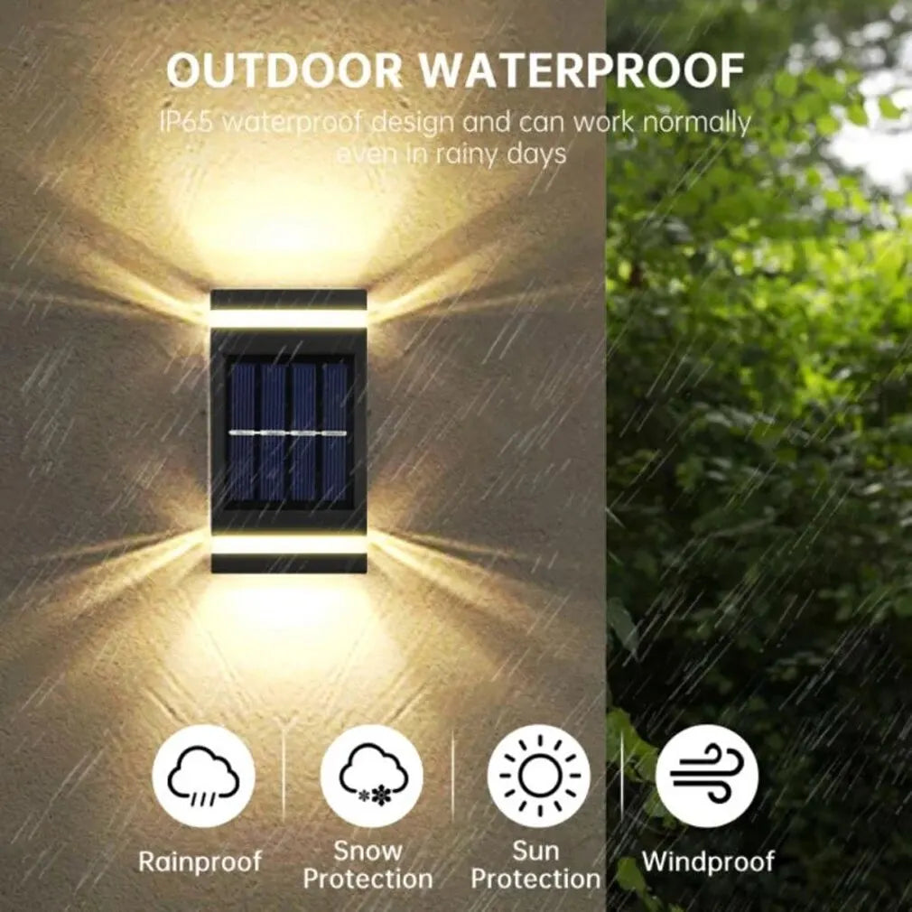 Waterproof Solar Wall Lamp Outdoor -  Illuminate Home Garden Yard Decoration Outside Sunlights