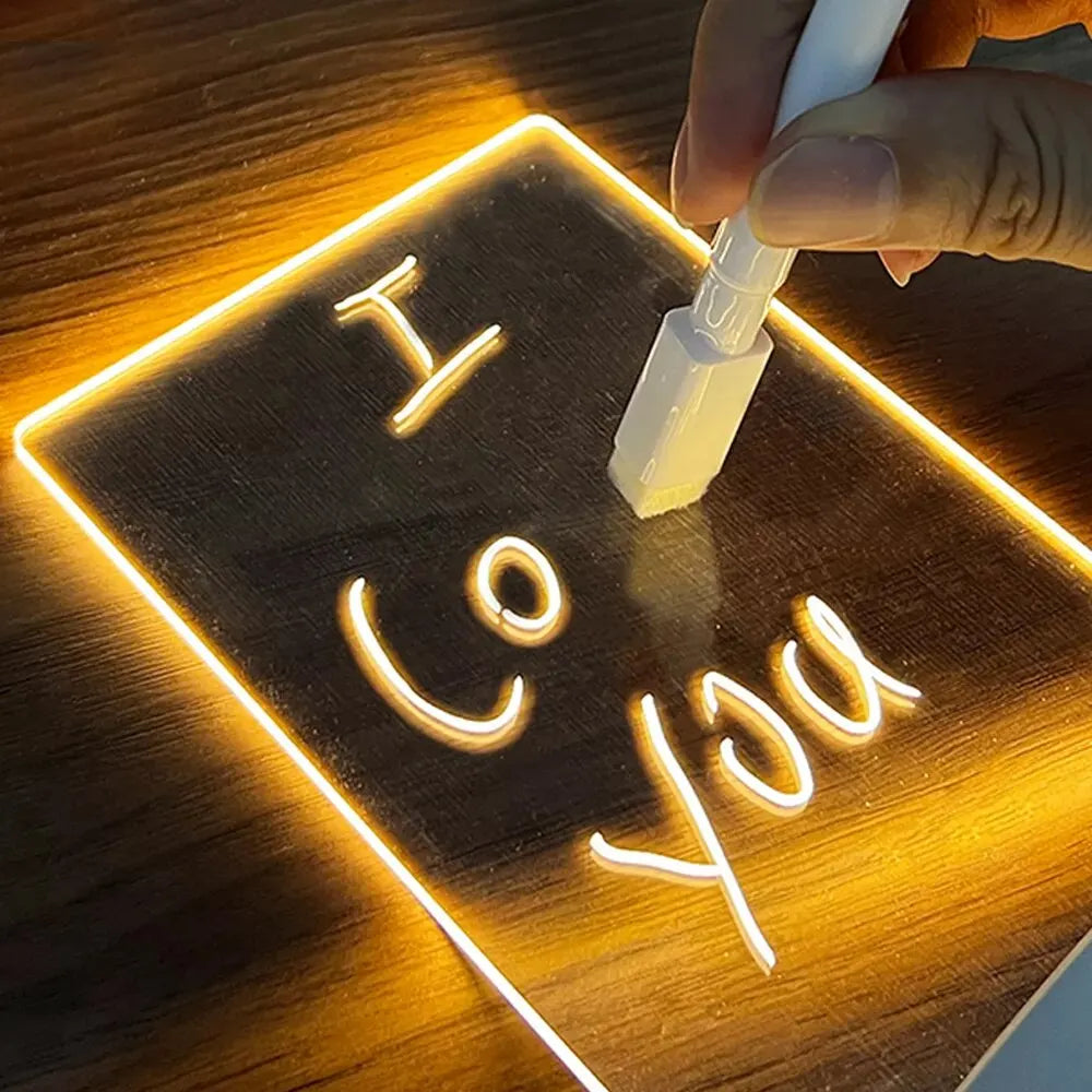 LED Note Board Acrylic Night Light with Digital Pen