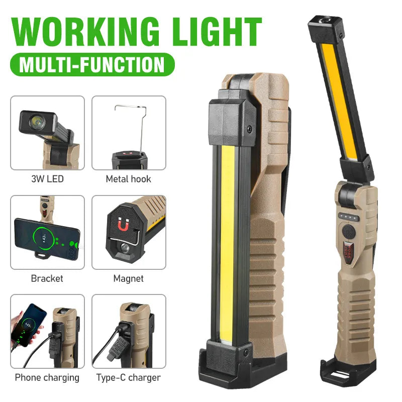 Multi-functional LED Service Lamp with Strong Magnet & Foldable Design