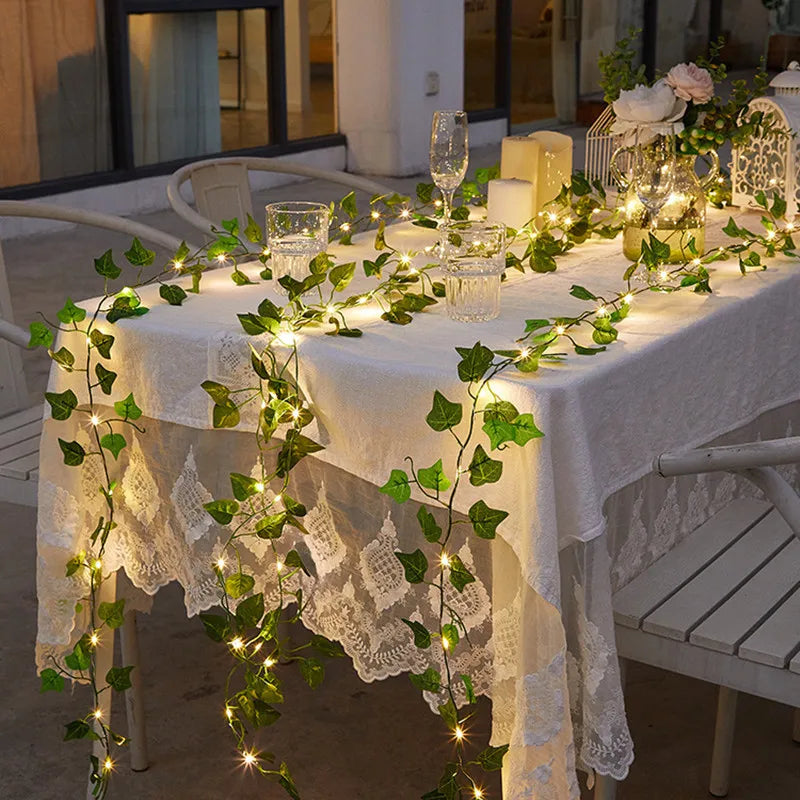 Multi-Purpose Enchanting Flower Green Leaf String Lights