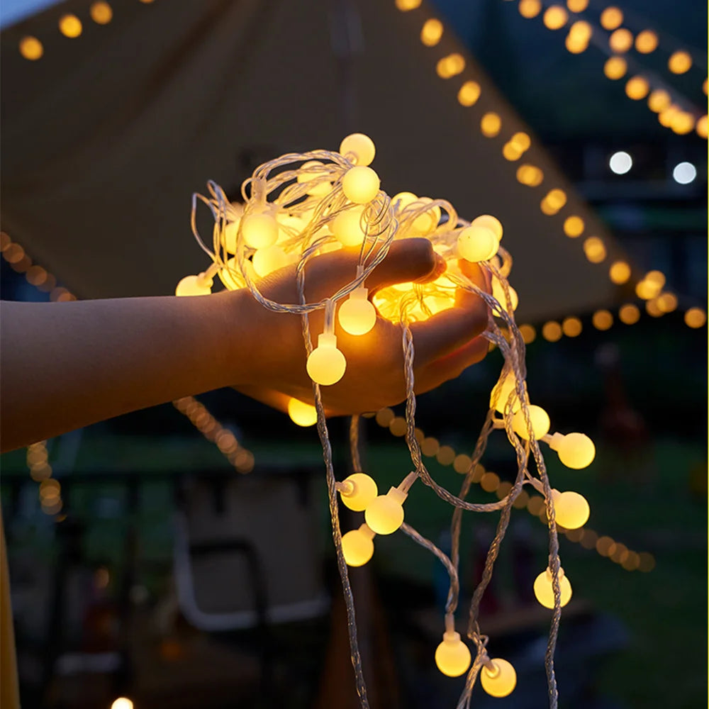 Waterproof USB/Battery-Powered Crystal Globe String Lights for Outdoor Use